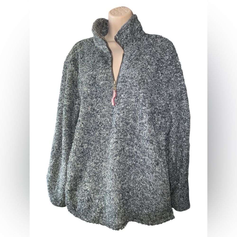 ALPINE SHERPA Zipper Pockets Cozy Gray Teddy Sweater Jacket for Soft Women